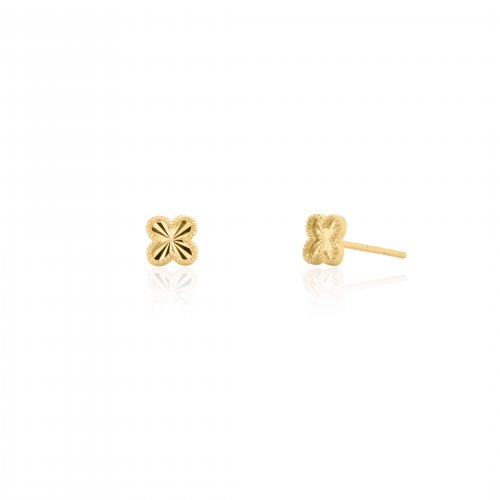 10k Gold Clover Earrings