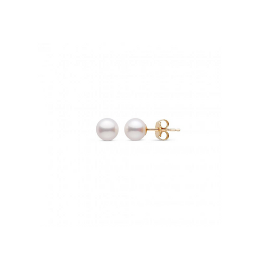 14k gold pearl stud earrings