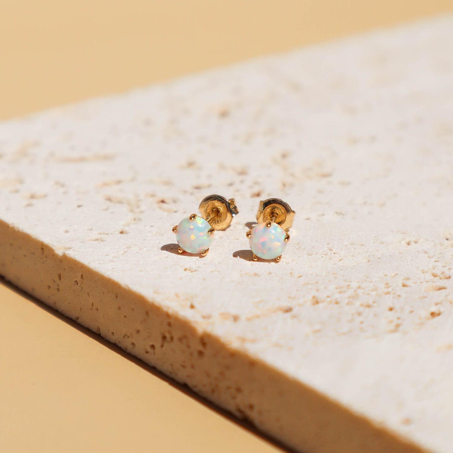 dainty opal earrings solid gold