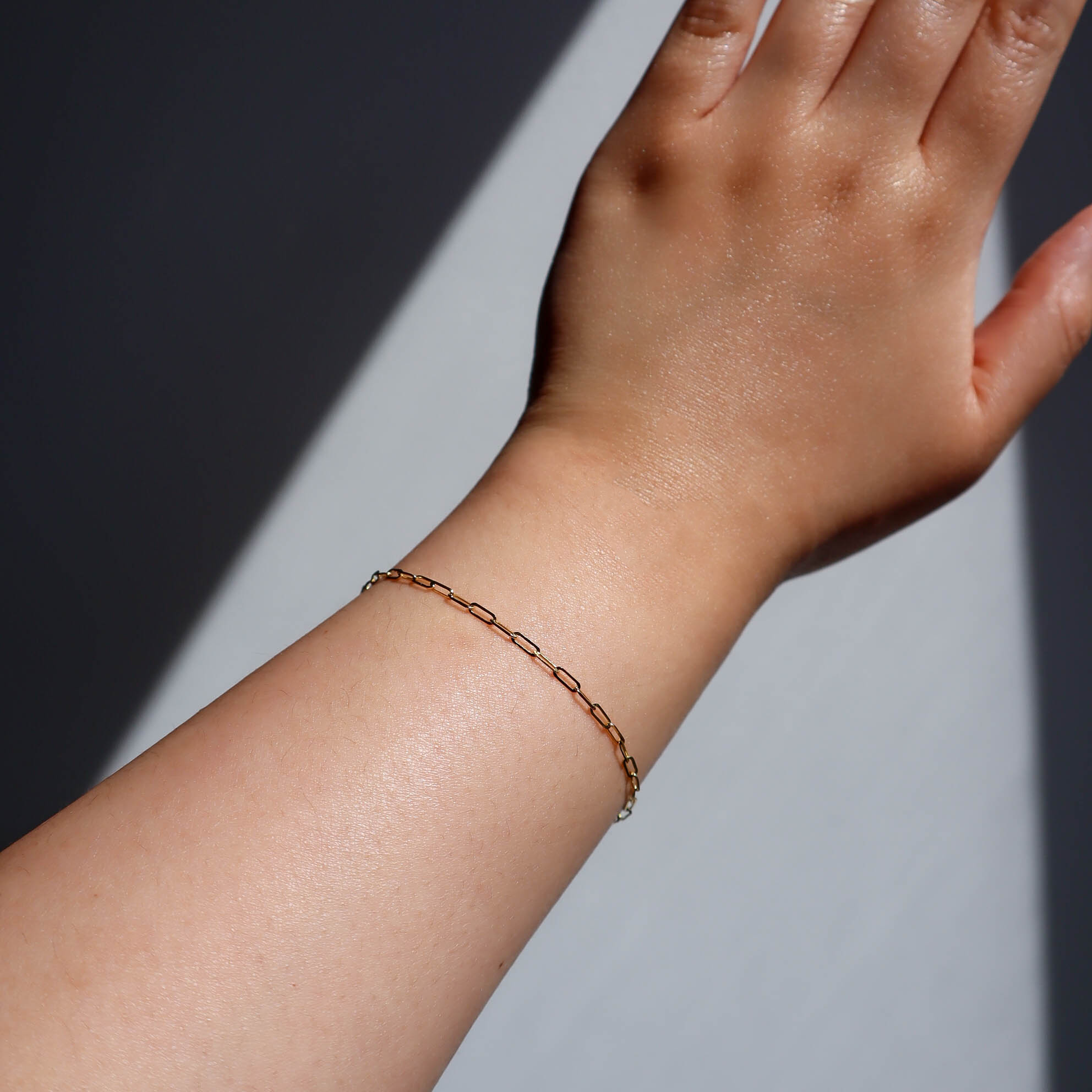 dainty mini paperclip chain bracelet